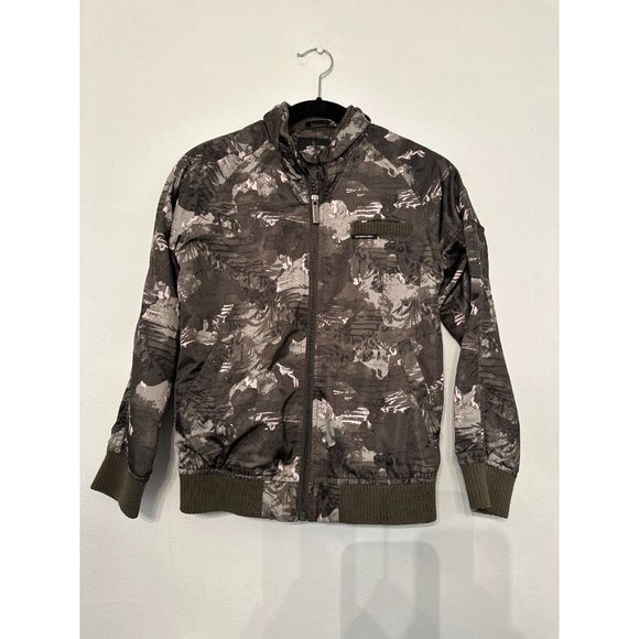 Members Only Jackets & Blazers - MEMBER'S‎ ONLY Jacket Satin Camo Pink Army Green Racer Bomber Boyfriend Size 10